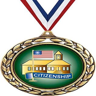 Citizenship Medals - 2 1/2" Laurel Wreath Citizenship Medal - Great Citizen Awards for Kids 100 Pack Prime