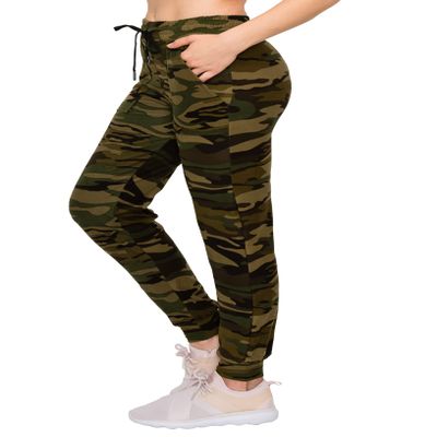 ALWAYS Women Camo Jogger Pants - Super Skinny Fit Lightweight Premium Soft Stretch Drawstrings Pockets Pants 143 S