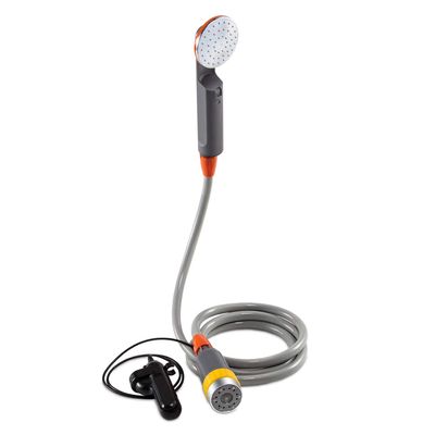 Ivation Portable Camping Shower | Compact Handheld & Hands-Free Rechargeable Outdoor Shower Head & Cleaning System w/ 3.7V Pump, 6-Ft Hose, Bidet Head, Removable Filter, Multiuse Hook & USB Cable