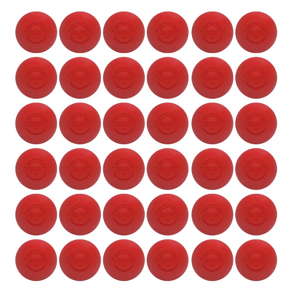 Velocity Practice Lacrosse Balls - 1, 2, 3, 6, 12, 18, 24, 36, 60 and 120 Packs - Official Size and Weight - Red