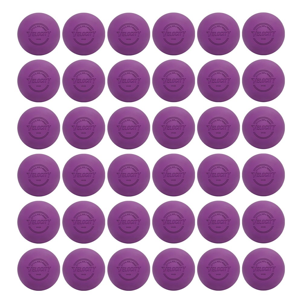Velocity Practice Lacrosse Balls - 1, 2, 3, 6, 12, 18, 24, 36, 60 and 120 Packs - Official Size and Weight - Purple