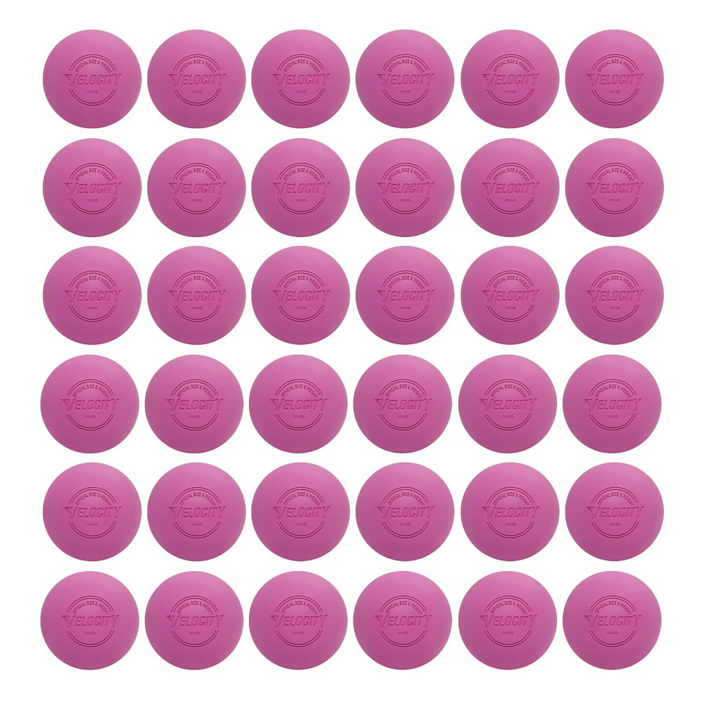 Velocity Practice Lacrosse Balls - 1, 2, 3, 6, 12, 18, 24, 36, 60 and 120 Packs - Official Size and Weight - Pink