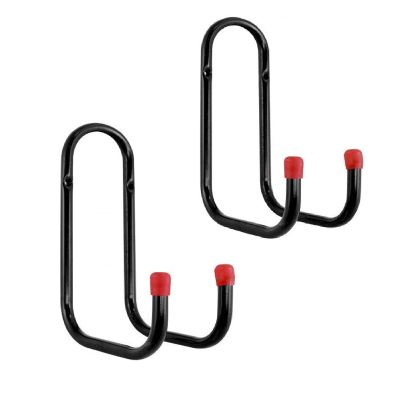 Wideskall Heavy Duty Wall Mount Double J Bike Hooks Hanger (Pack of 2)