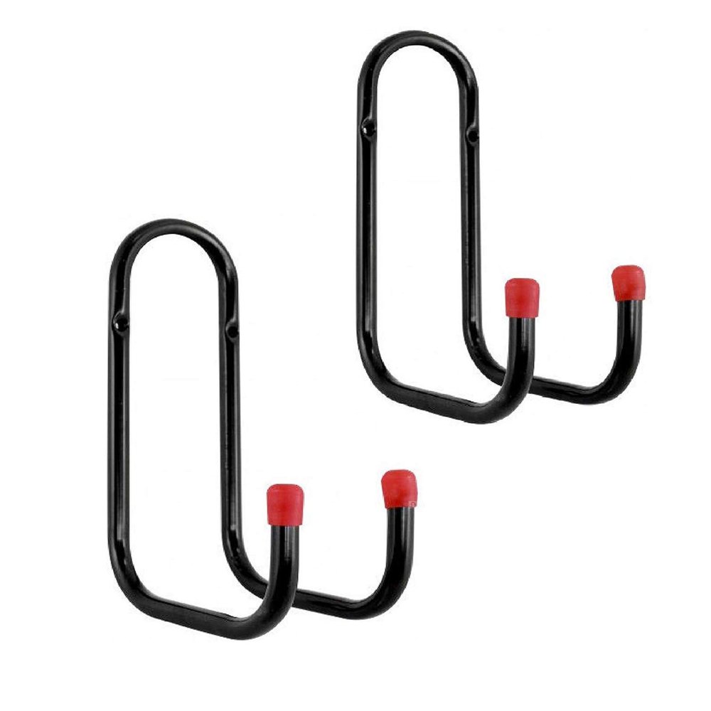 Wideskall Heavy Duty Wall Mount Double J Bike Hooks Hanger (Pack of 2)