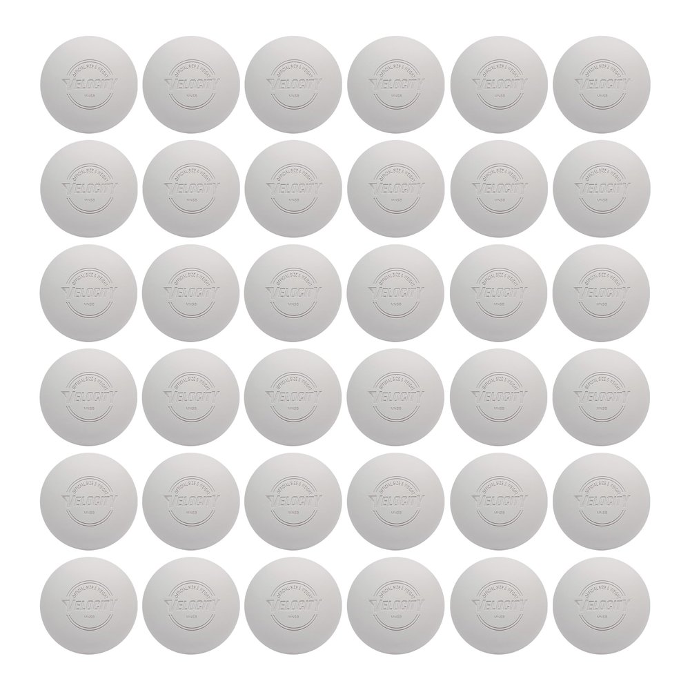 Velocity Practice Lacrosse Balls - 1, 2, 3, 6, 12, 18, 24, 36, 60 and 120 Packs - Official Size and Weight - White