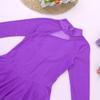 winying Girls Mock Neck Long Sleeves Tulle Splice Cut Out Back Roller Ice Figure Skating Dress Ballet Dancewear Purple 8 view 4