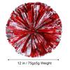 Ueerdand Pack of 4 Cheerleading Pom Poms Foil Plastic Metallic Cheerleader Pom Poms for Cheer Sport Kids Adults Team Spirit Cheering (Red/Silver) view 2