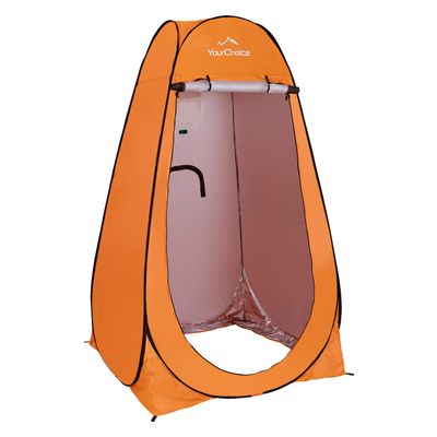 Your Choice Pop Up Privacy Shower Tent - Portable Changing Tent for Camping, Beach & Hiking - 6.2FT Lightweight with Carry Bag, Quick Setup & Full Coverage - Orange