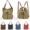 Leijing Women Canvas Casual Multifunctional Microfiber Leather Large Capacity Handbag Shoulder Bags Backpack Khaki one size view 1