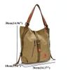 Leijing Women Canvas Casual Multifunctional Microfiber Leather Large Capacity Handbag Shoulder Bags Backpack Khaki one size view 3