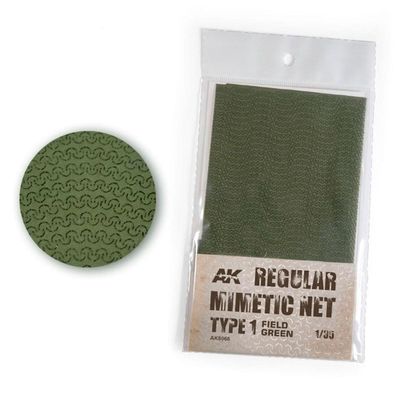 AK Interactive Regular Camouflage Net Type 1 Field Green - Model Building Accessories # 8066