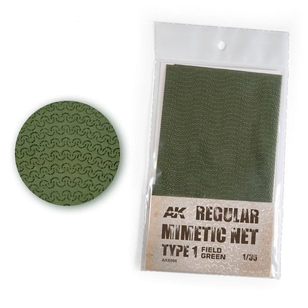 AK Interactive Regular Camouflage Net Type 1 Field Green - Model Building Accessories # 8066