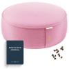 Mindful & Modern Velvet Meditation Cushion | Luxe Zafu Yoga Floor Pillow Seat | Posture Support | Buckwheat Hull Filled | Large Round Cushion with Removable Washable Cover + Carry Handle | Color Pink view 1