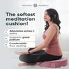 Mindful & Modern Velvet Meditation Cushion | Luxe Zafu Yoga Floor Pillow Seat | Posture Support | Buckwheat Hull Filled | Large Round Cushion with Removable Washable Cover + Carry Handle | Color Pink view 2