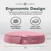 Mindful & Modern Velvet Meditation Cushion | Luxe Zafu Yoga Floor Pillow Seat | Posture Support | Buckwheat Hull Filled | Large Round Cushion with Removable Washable Cover + Carry Handle | Color Pink view 3