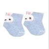 Duna Funny Design Baby Girl's Boy's Kids Cotton Socks 3D Animals Print, Bunny, Panda, Coala, Fox, Owel, HIGH QUALITY 80% Cotton, Made in EUROPE (0-6m, Blue Bunny) view 1
