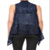 Anna-Kaci Womens Sleeveless Open Front Crochet Shawl Cardigan Bikini Cover Up,Navy,XX-Large/XXX-Large view 2