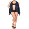 Anna-Kaci Womens Sleeveless Open Front Crochet Shawl Cardigan Bikini Cover Up,Navy,XX-Large/XXX-Large view 3