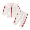 Moyikiss Studio Unisex Tracksuit Baby Boys Girls Clothes Cotton Long Sleeve Zipper Sweatshirt Jacket and Pants (White, 100/3Years) view 1
