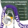 Titanker Bike Chain Lock with Key, 3.3 Feet Heavy Duty Anti-Theft Bike Lock Chain Security Bicycle Chain Locks for Bike, Motorcycle, Bicycle, Door, Gate, Fence, Grill (6mm Thick Chain, Purple) view 2