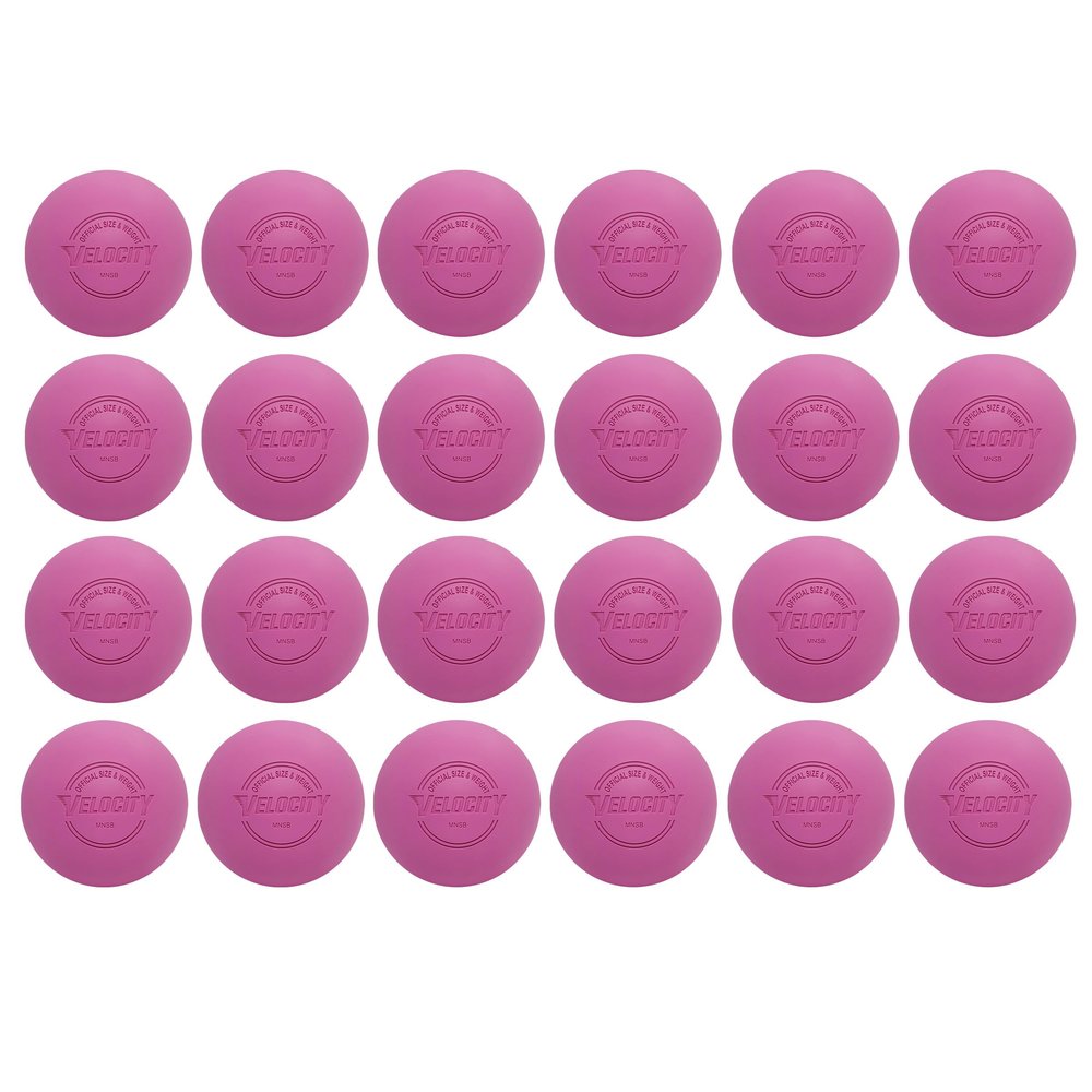 Velocity Practice Lacrosse Balls - 1, 2, 3, 6, 12, 18, 24, 36, 60 and 120 Packs - Official Size and Weight - Pink