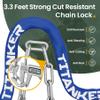 Titanker Bike Lock, 3.3 Feet Heavy Duty Anti-Theft Chain With Key - 8mm Thick Security Lock for Bicycle, Motorcycle, Door, Gate, Fence, Grill (Blue) view 2