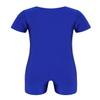 winying Kids Boys Girls Short Sleeves Ballet Dance Gymnastics Leotard Jumpsuit One Piece Running Biketard Activewear Blue 4 Years view 2