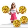 Pack of 4 Cheerleading Pom Poms Foil Plastic Metallic Cheerleader Pom Poms for Cheer Sport Kids Adults Team Spirit Cheering (Gold) view 1