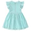 Csbks Toddler Girls Cute Pompoms Lace Floral Elegant Retro Swing Party Dress Blue-Green 140 6 Years view 4