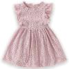Csbks Toddler Girls Cute Pompoms Lace Floral Elegant Retro Swing Party Dress Pink 100 2T view 1