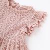 Csbks Toddler Girls Cute Pompoms Lace Floral Elegant Retro Swing Party Dress Pink 100 2T view 4