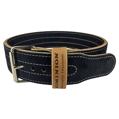 Dominion Strength Training Black Suede 3-inch Weightlifting Belt - Premium Powerlifting Support with Enhanced Grip Technology (XL, 40-50" Waist Size not Pants Size)