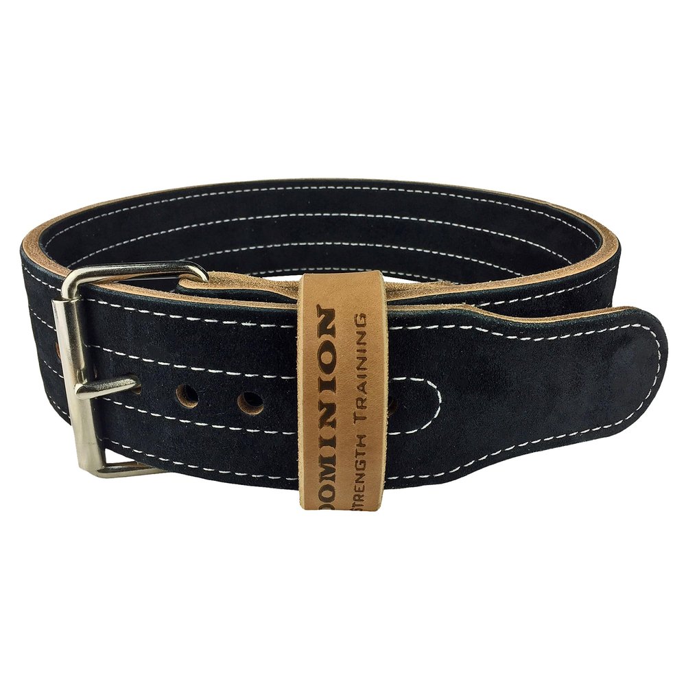 Dominion Strength Training Black Suede 3-inch Weightlifting Belt - Premium Powerlifting Support with Enhanced Grip Technology (XL, 40-50" Waist Size not Pants Size)