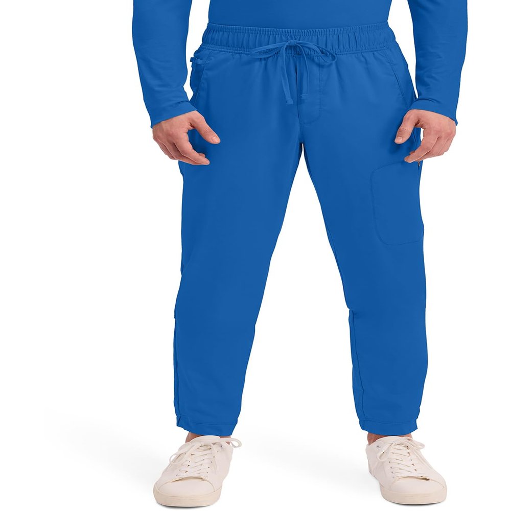 Cherokee Joggers for Men Modern Fit Scrub Pant with Drawstring Waistband, 5 Pockets, Soft 2-Way Stretch Fabric - WW012T, M Tall, Royal