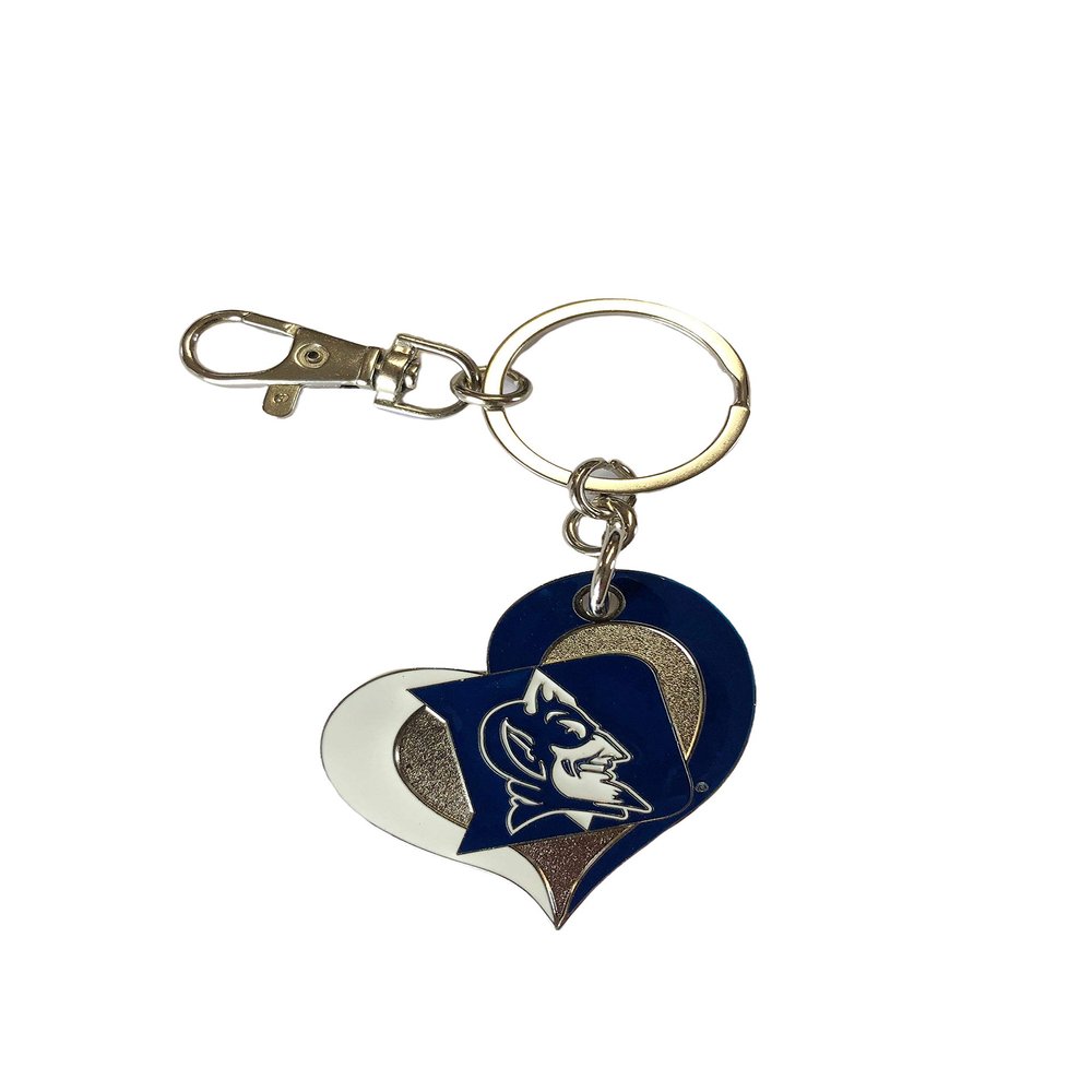 aminco Duke University Swirl Heart Keychain