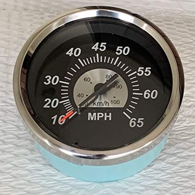 110mm Speedometer 65MPH Black Sterling Marine Boat with Pitot kit 20 feet tubing - Sold by Veethree ANZ