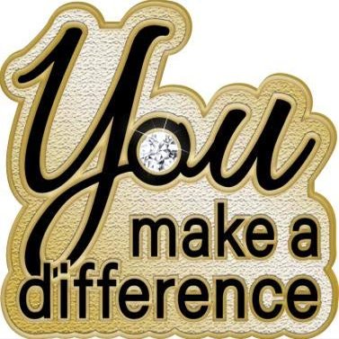 1"x 1" You Make A Difference Lapel Pins, Recognition Pins Great You Make A Difference Gold Pins 100 Pack