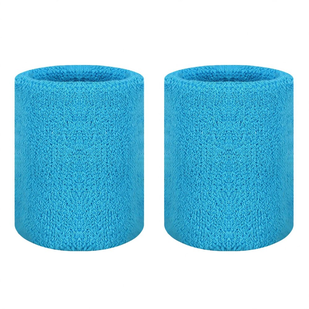 GOGO 2 PCS Terry Cloth Wristband Athletic Wrist Sweatband for Gym Sports Cambridge Blue
