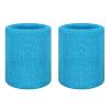 GOGO 2 PCS Terry Cloth Wristband Athletic Wrist Sweatband for Gym Sports Cambridge Blue view 1