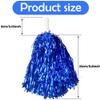 Hooshing 12PCS Cheerleading Pom Poms Metallic Foil Royal Blue with Plastic Handles for Team Sports Dance Party view 4