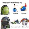 Extra Large Mesh Equipment Bag Heavy Duty Drawstring Net Bag for Balls 10-15 Basketball Volleyball Soccer Storage Sack Football Carrying Bag with Adjustable Shoulder Sports Duffel Bag Swimming Gear view 4