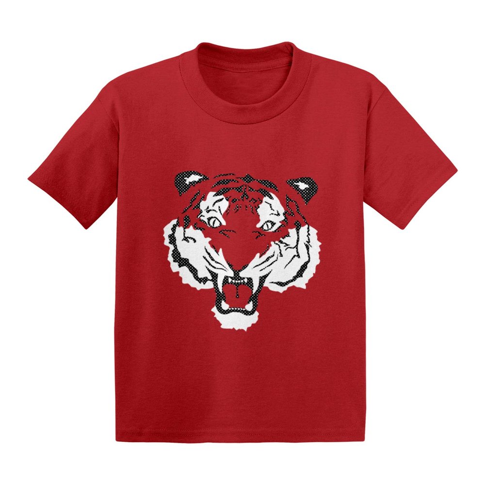 Tiger Face - Fierce Spirit Animal Infant/Toddler Cotton Jersey T-Shirt (Red, 3T)