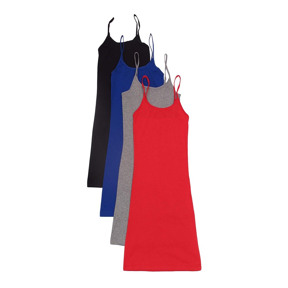 4 Pack Active Basic Women's Basic Tank Top (Small, Black/Red/Royal/H Gray)