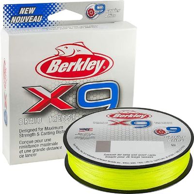Berkley Jordan Lee x9 Braid Superline, Flame Green, 20-Pound Break Strength, 2188yd Fishing Line, Suitable for Freshwater and Saltwater Environments