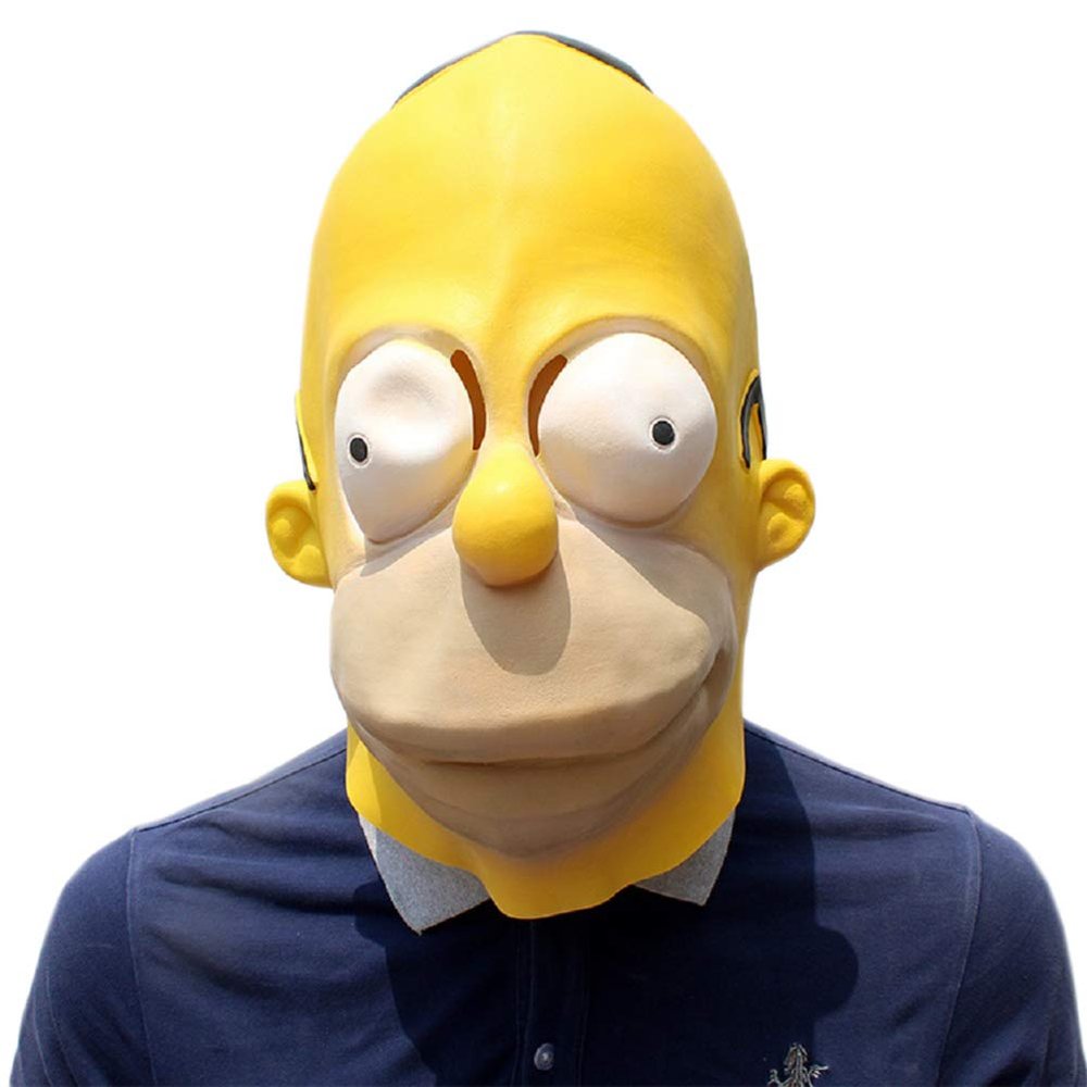 XuanYou Simpsons Latex Mask Smail Full Headgear Big Eyes Halloween Mask