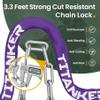 Titanker Bike Chain Lock with Key, 3.3 Feet Heavy Duty Anti-Theft Bike Lock Chain Security Bicycle Chain Locks for Bike, Motorcycle, Bicycle, Door, Gate, Fence, Grill (8mm Thick Chain, Purple) view 2