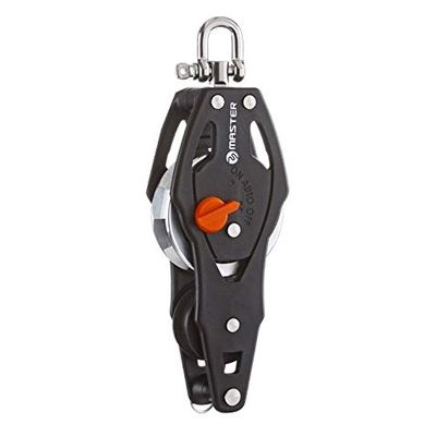 Sailboat Dinghy 40mm 1 9/16 Inch Ratchet Single Swivel Shackle Fiddle Becket Block Small Boat Block Master RA-0420F