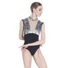 118141028 Fashion Leotards Floral Velvet Ballet Dancewear Ballet Leotards (S, Black) view 1