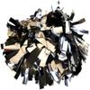 Danzcue 6 Inches Metallic Cheerleading Pom Pom with Baton Handle Pack of 2 (One Size, Black-Silver) view 1