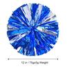 Ueerdand Pack of 4 Cheerleading Pom Poms Foil Plastic Metallic Cheerleader Pom Poms for Cheer Sport Kids Adults Team Spirit Cheering (Blue/Silver) view 2